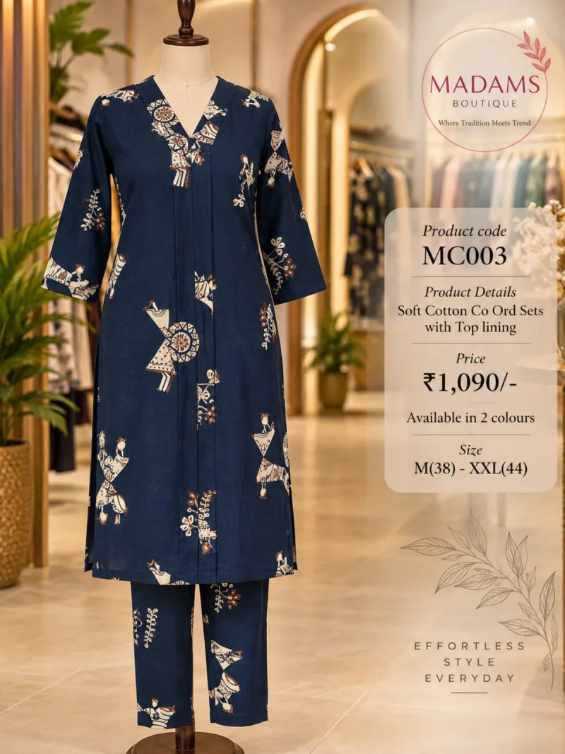 Jaipur Doll Print Cotton Co-Ord Set with Top Lining