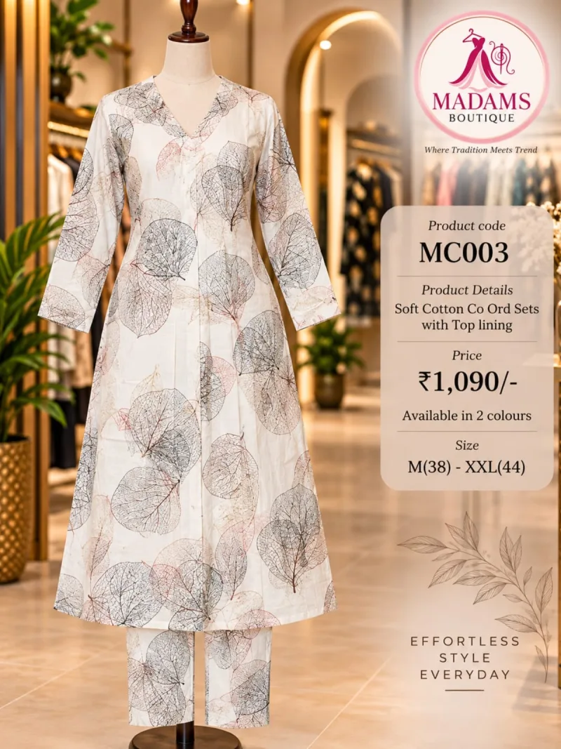 Marble Print Cotton Co-Ord Set with Top Lining