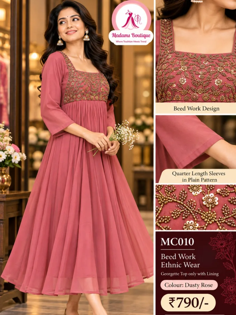 Chiffon Top with Beadwork and Lining (Top Only)