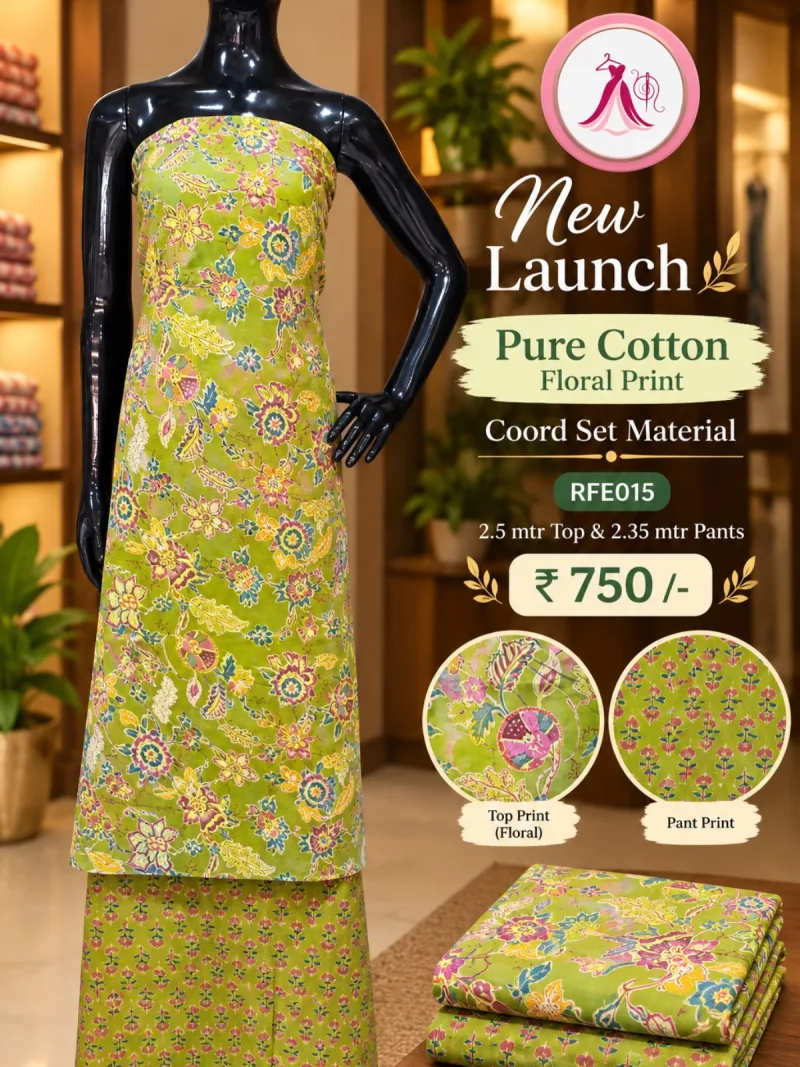 Pure Cotton Floral Print Co-ord Set Material