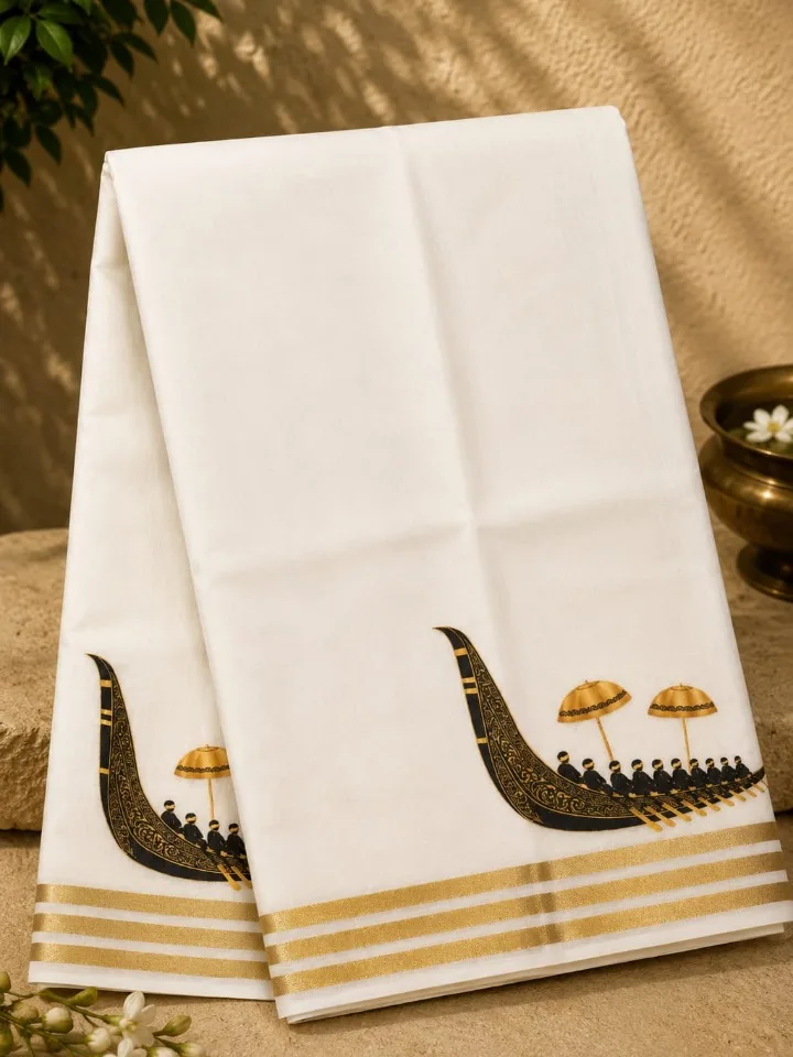 Vallam Kali Zari Kerala Set Saree