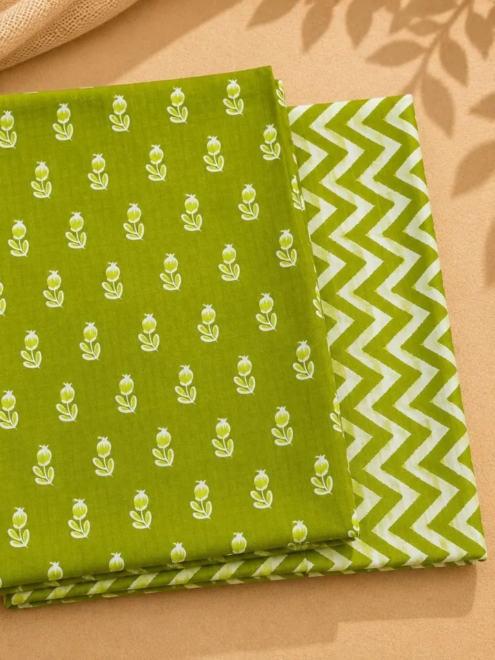 Jaipur Cotton Lime Green 3-Piece Suit Set