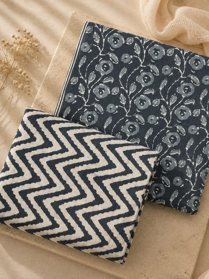 Jaipur Cotton Charcoal Floral 3-Piece Set