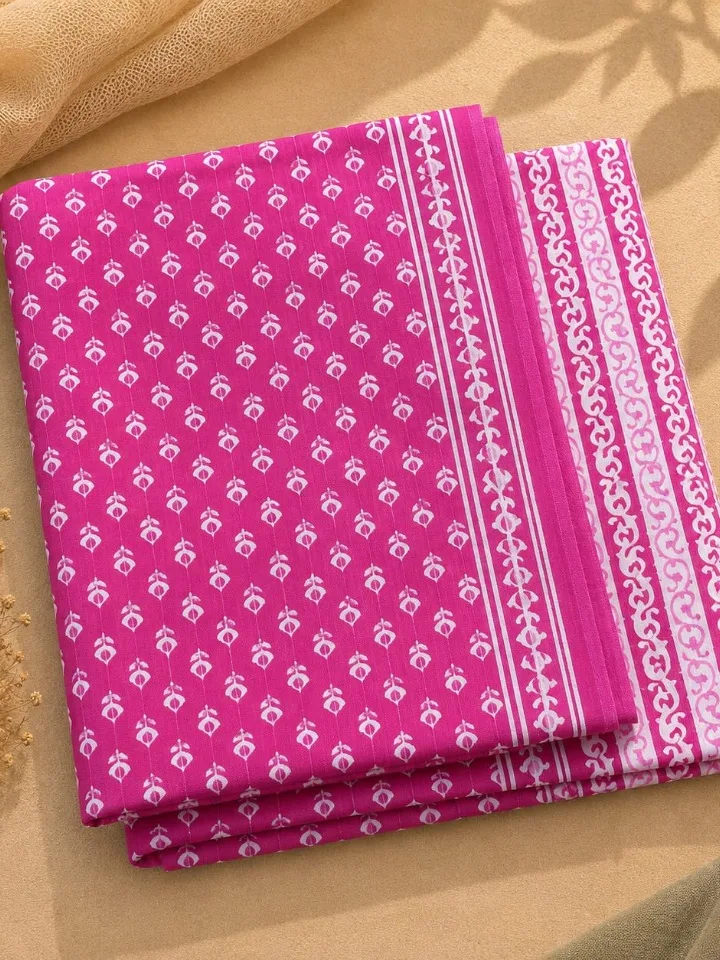 Jaipur Cotton Rani Pink Block Print 3-Piece Set