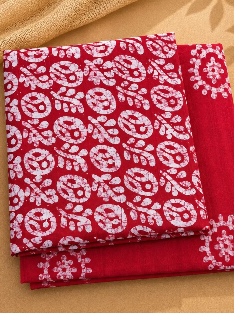 Ruby Red Paisley Batik 3-Piece Suit Set